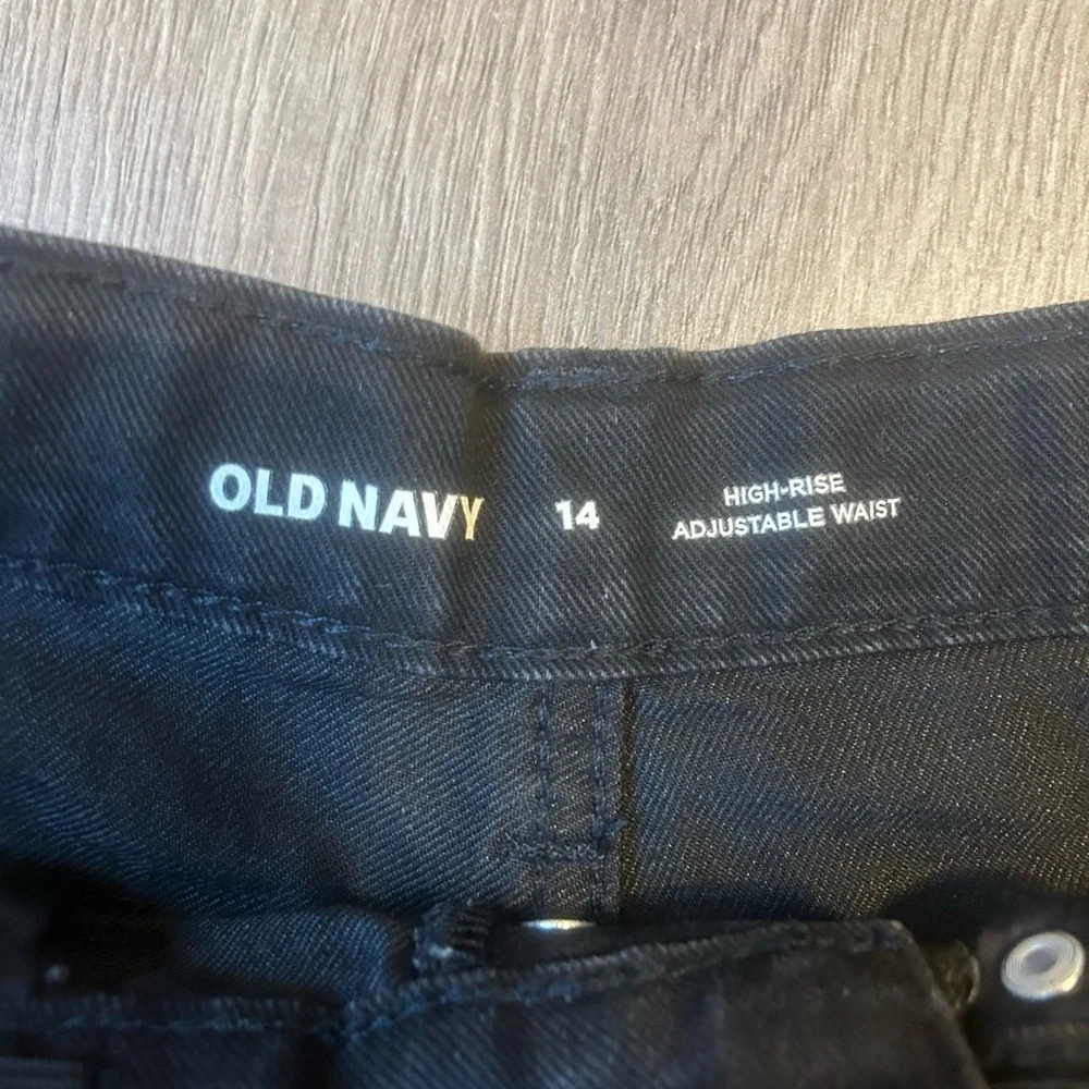 Old Navy Black High-Rise Button-Front Denim Shorts